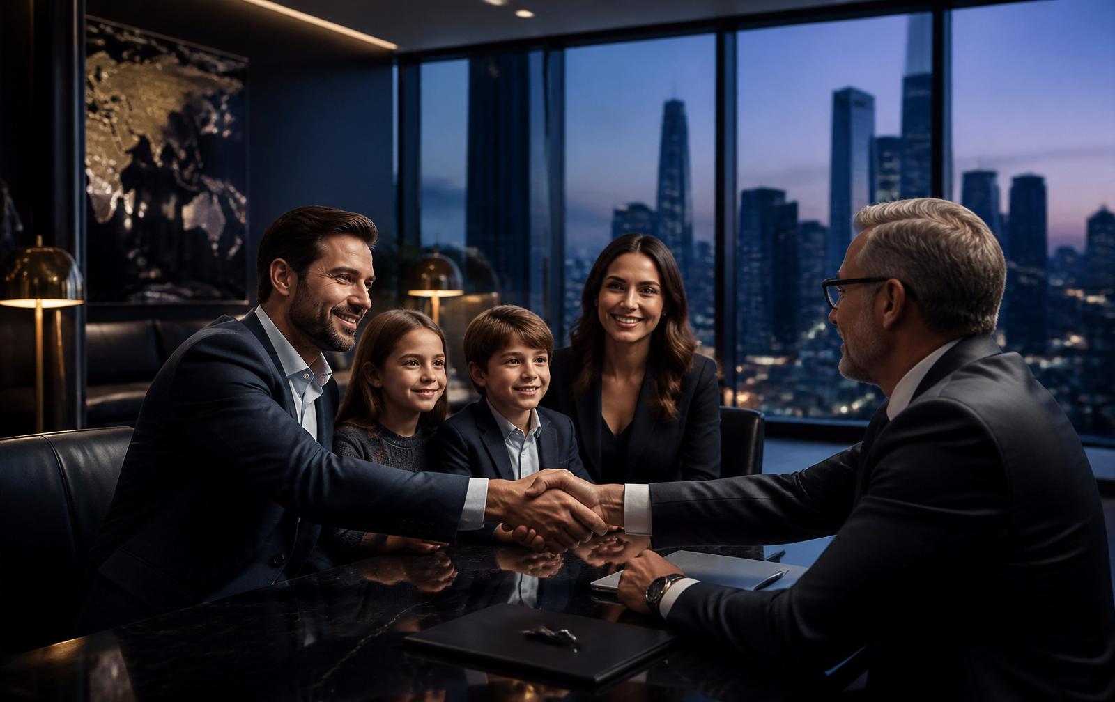 Dania Capital-rådgiver sammen med en familie